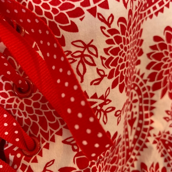 Avenue Tank Top 4X (30/32) Red Paisley Floral Coquette Feminine Preppy Cropped - Picture 4 of 11